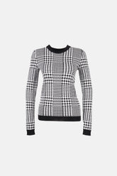 Balmain Monokrom Desenli Kazak Siyah Beyaz - 36