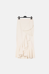 Johanna Ortiz Fırfırlı Midi Etek Krem - 36