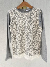 Dolce & Gabbana Dantel Detaylı Bluz Gri̇ - 8 yaş