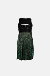 Roberto Cavalli Boncuklu ve Pileli Mini Kokteyl Elbisesi Siyah yeşil - 40