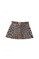 Roberto Cavalli Leopar Desenli Denim Etek Leopar - 6 yaş