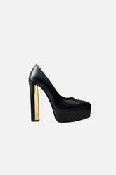 Yves Saint Laurent ( YSL ) Gold Topuklu Platform Ayakkabı Si̇yah - 37,5