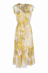 Zimmermann Fırfır Detaylı Desenli Elbise Sarı - 36