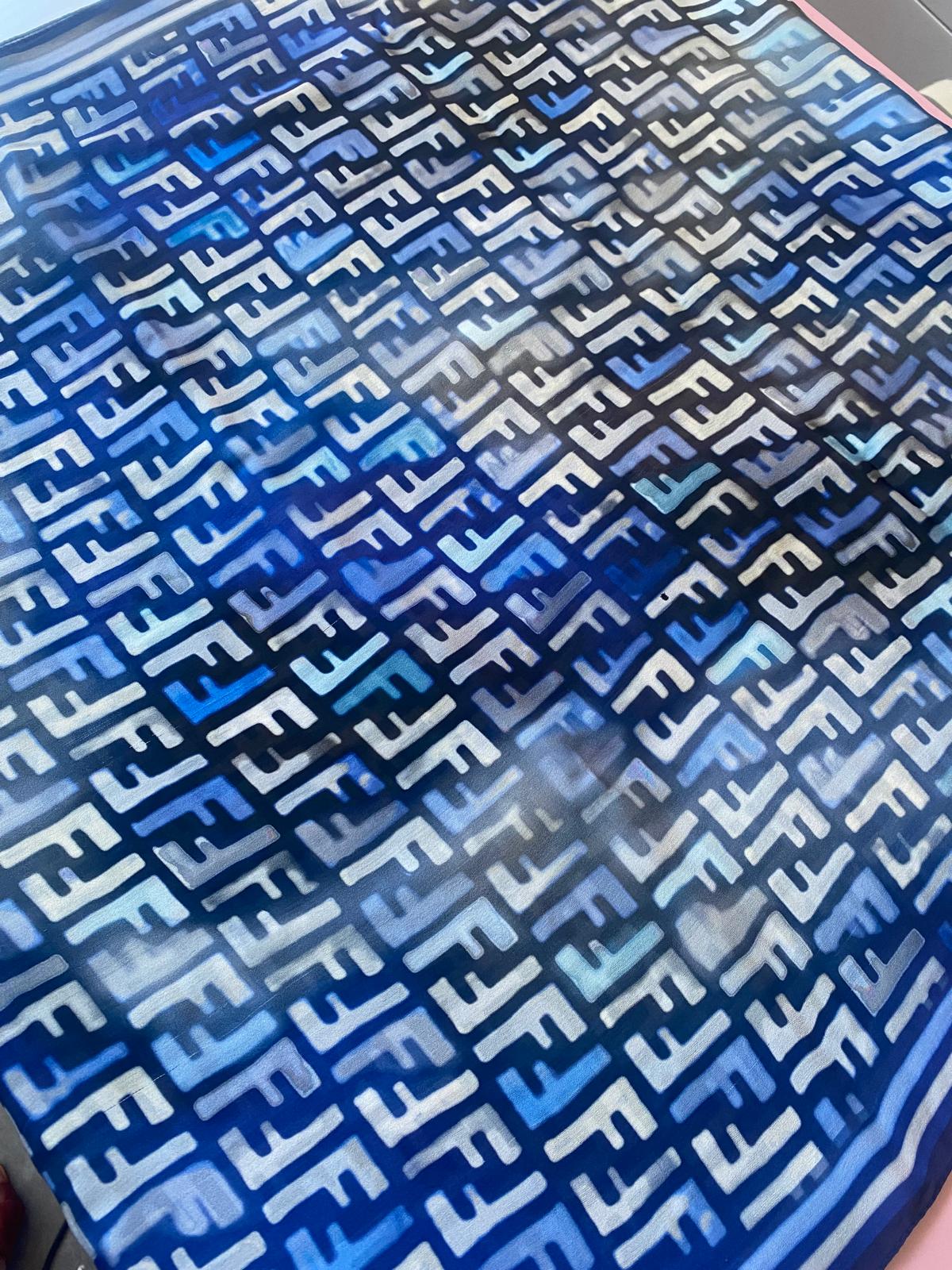 Fendi Mavi Renk 180x65cm Şal