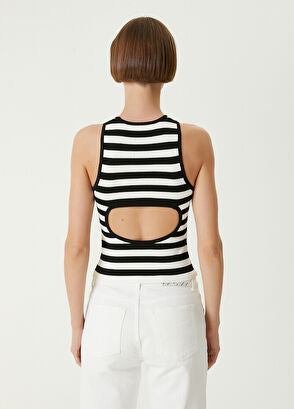 Academia Siyah/Beyaz Çizgili Body - M