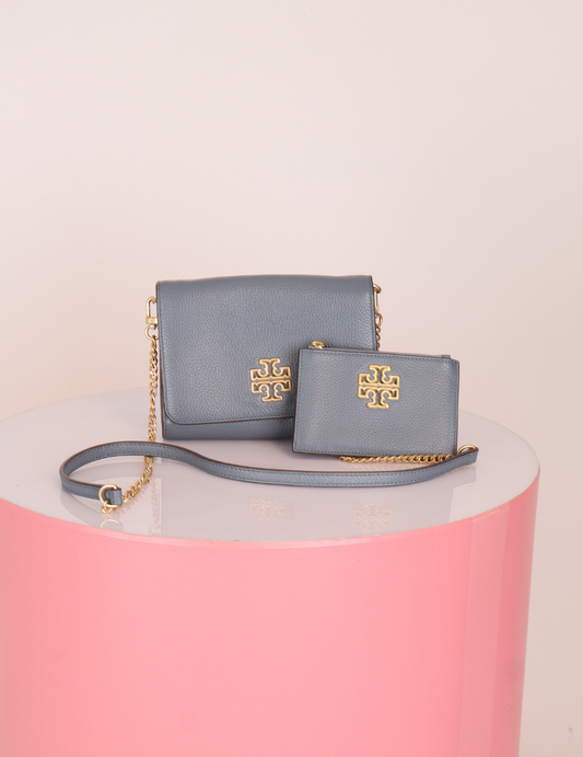 Tory Burch Britten Chain Wallet Mini Cüzdan Hediyeli