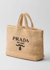 PRADA Natural Crochet Tote Bag