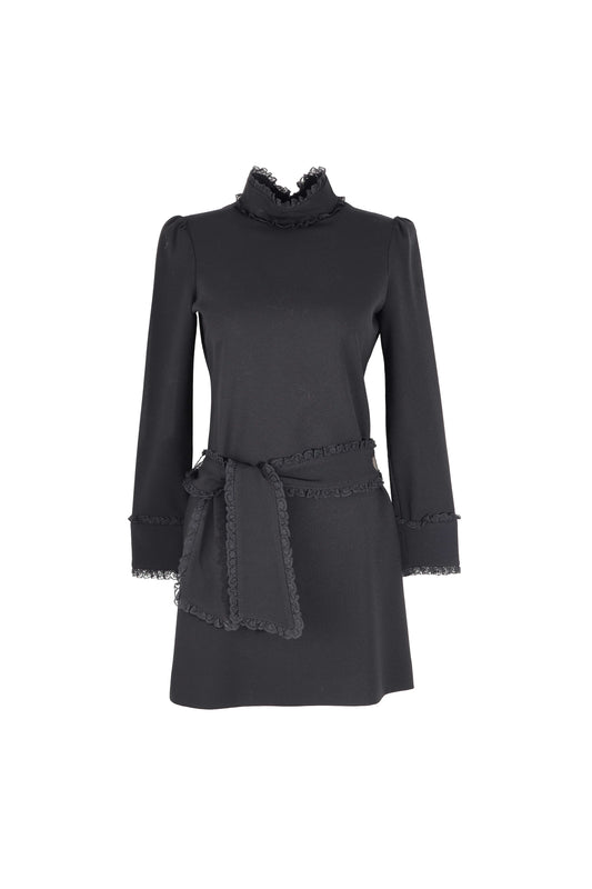 Red Valentino Dantel Detaylı Elbise Si̇yah - 40