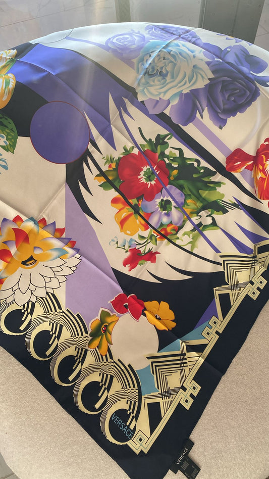 VERSACE Multicoloured Floral Scarf