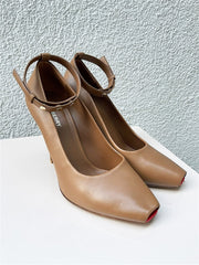 Burberry Bantlı Topuklu Ayakkabı Camel - 40