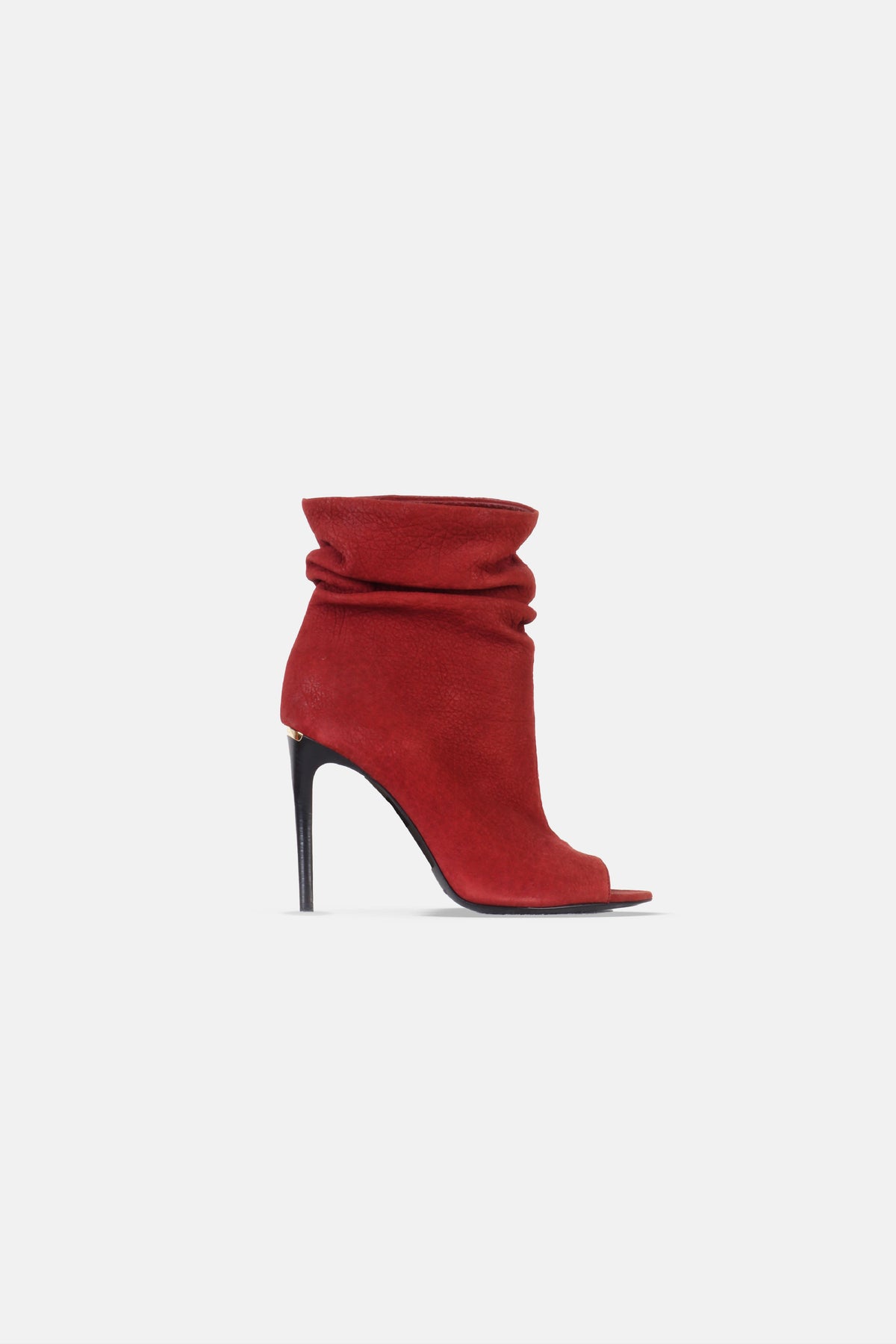 Burberry Burnu Açık Bootie Bordo - 36