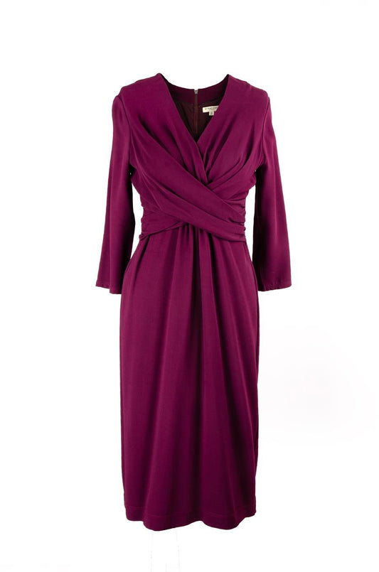 Burberry Drapeli Mürdüm Elbise Mürdüm - 36