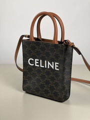Celine Vertical Cabas Siyah/Kahve Çanta
