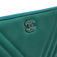 Chanel Kapitone Deri Clutch Yeşil - Standart