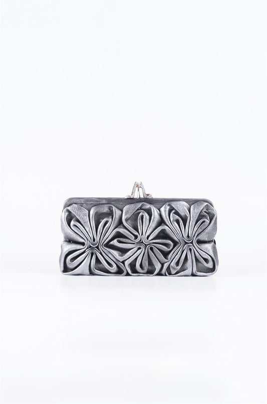 Christian Louboutin Viola Saten Clutch Gri