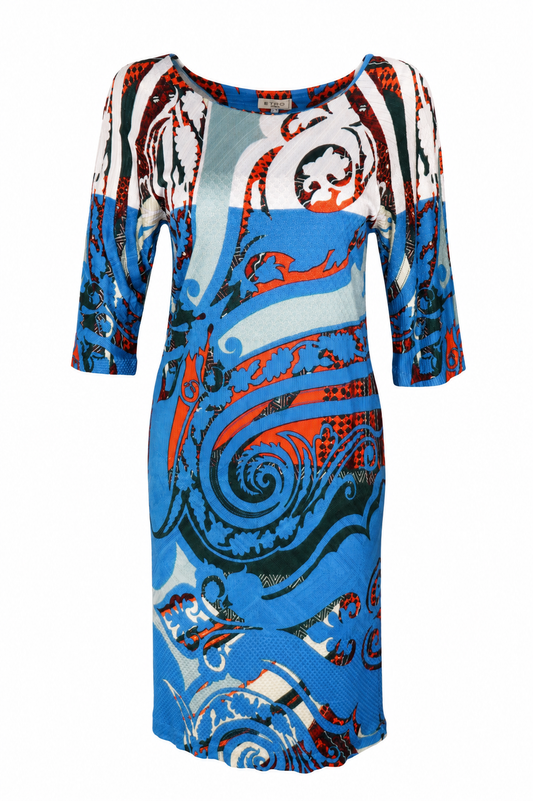 Etro Desenli Elbise Mavi - 44