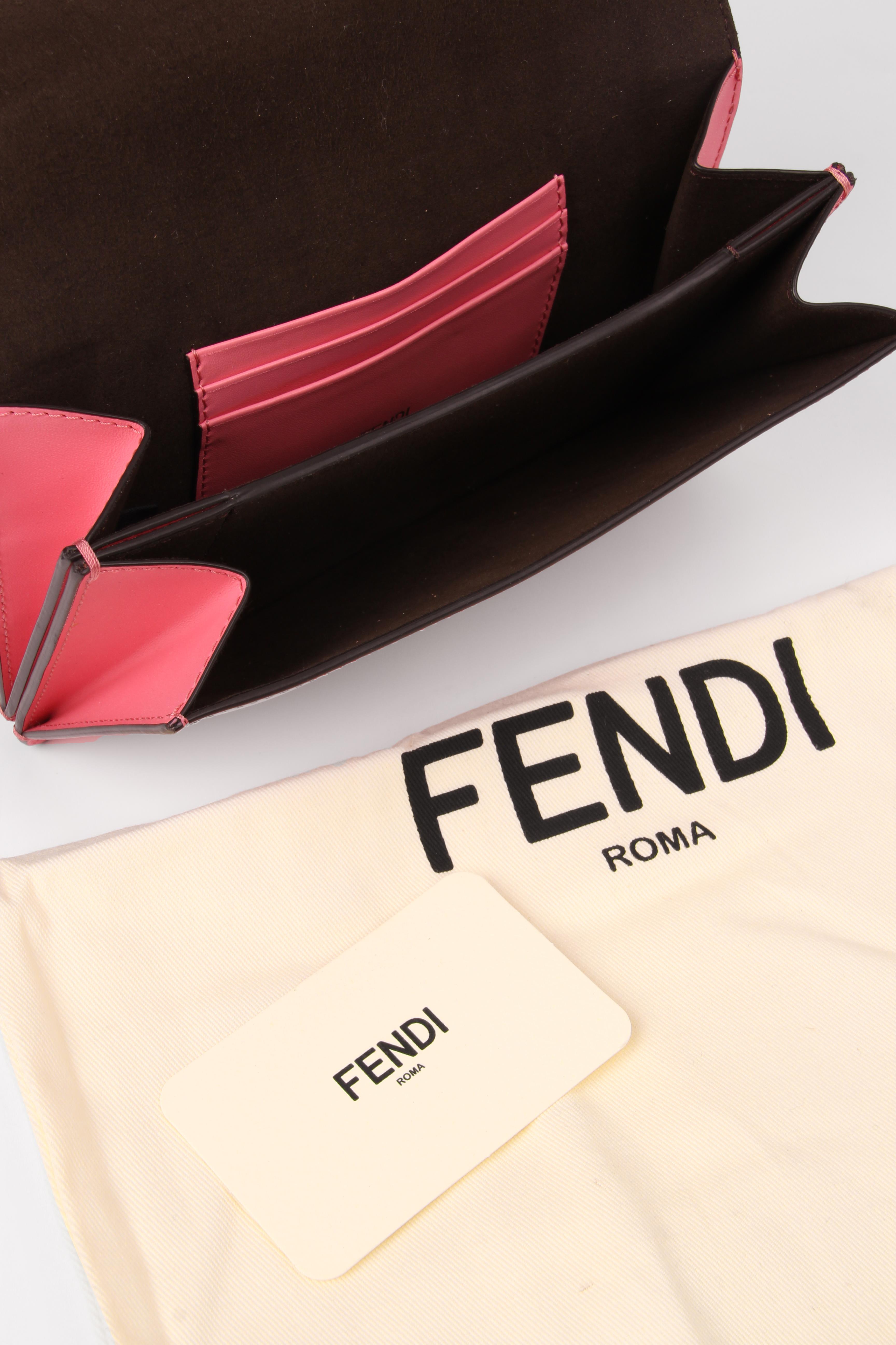 Fendi Flat Baguette Mini Çanta Pembe - Standart