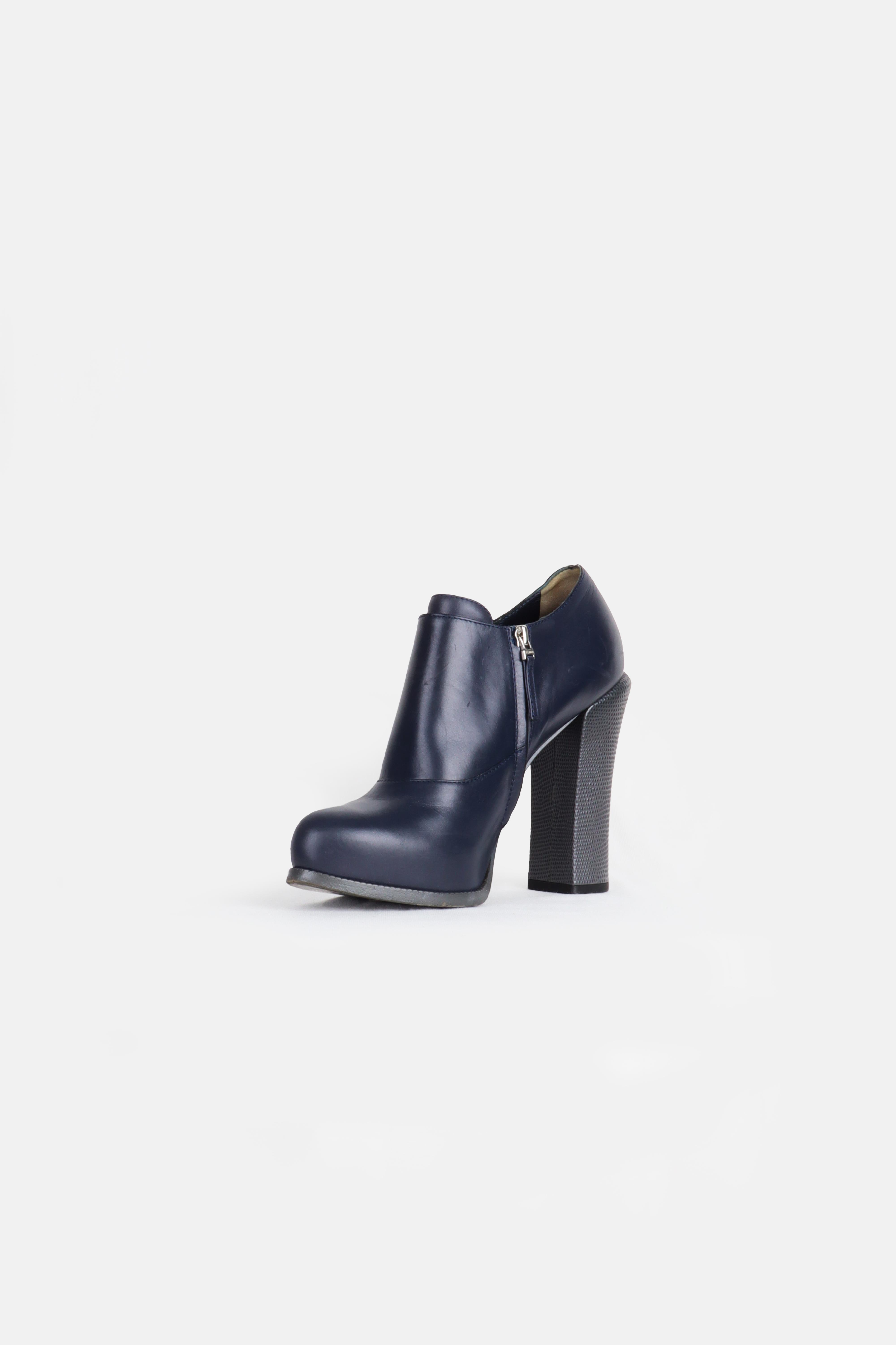 Fendi Deri Bootie Laci̇vert - 38