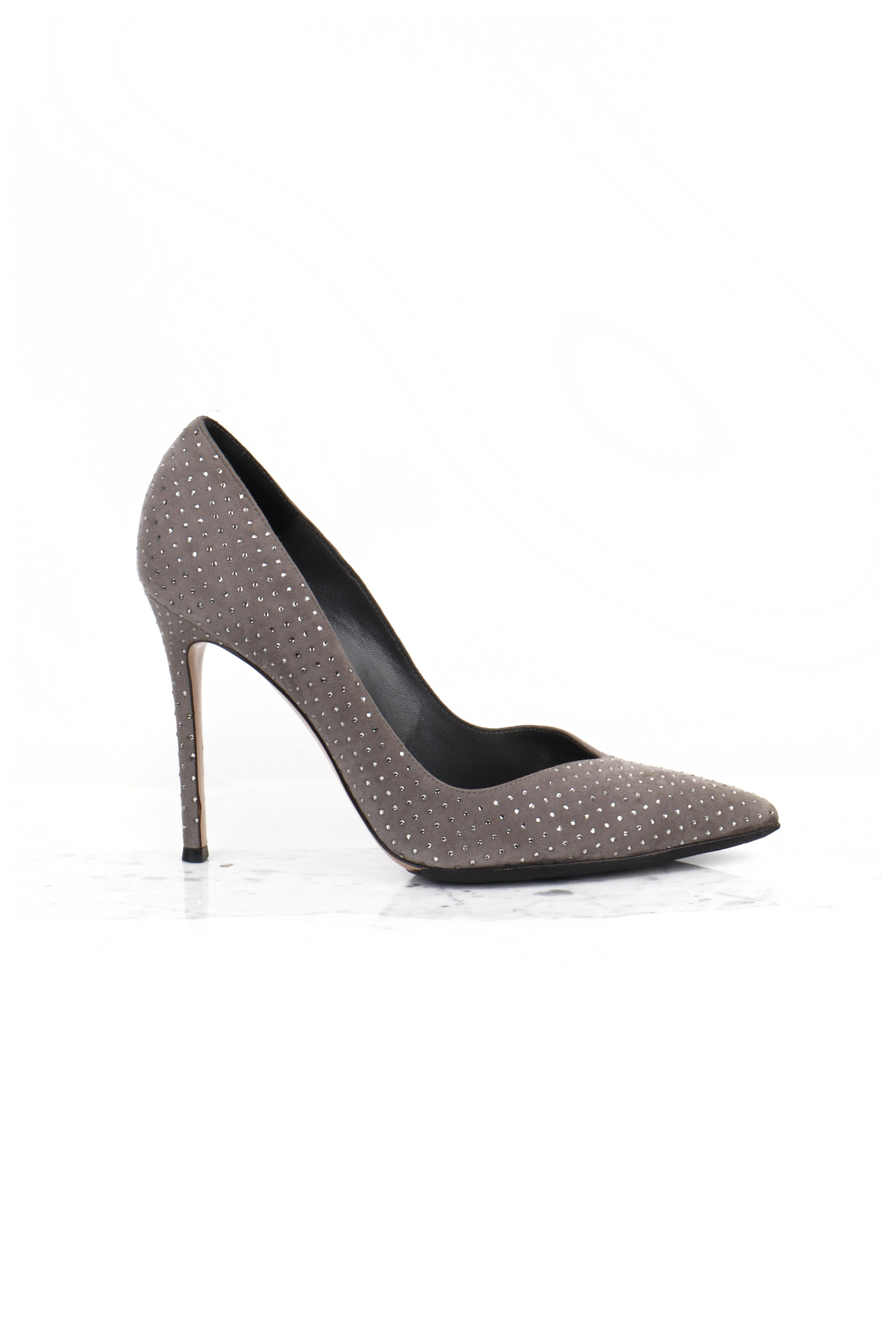 Gianvito Rossi Taşlı Stiletto Füme - 38