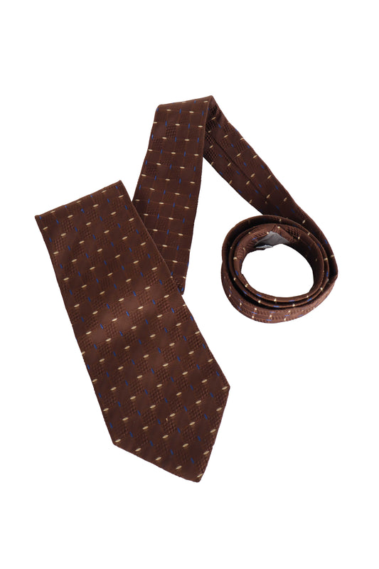 Christian Dior Kravat Kahverengi - Krem - Mavi