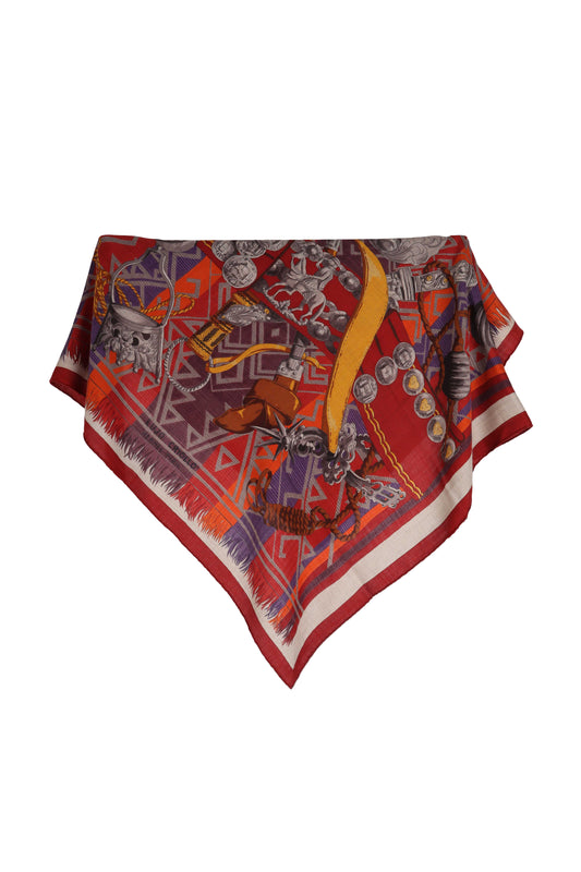 Hermes Eşarp Bordo 90x90