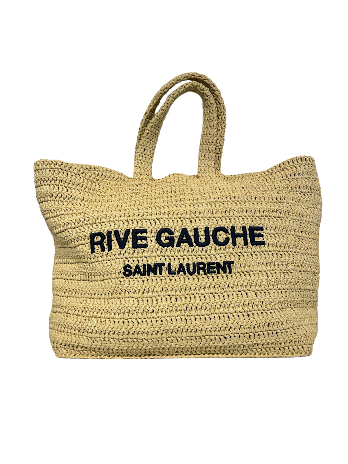 YVES SAINT LAURENT Rive Gauche Raffia Tote Bag