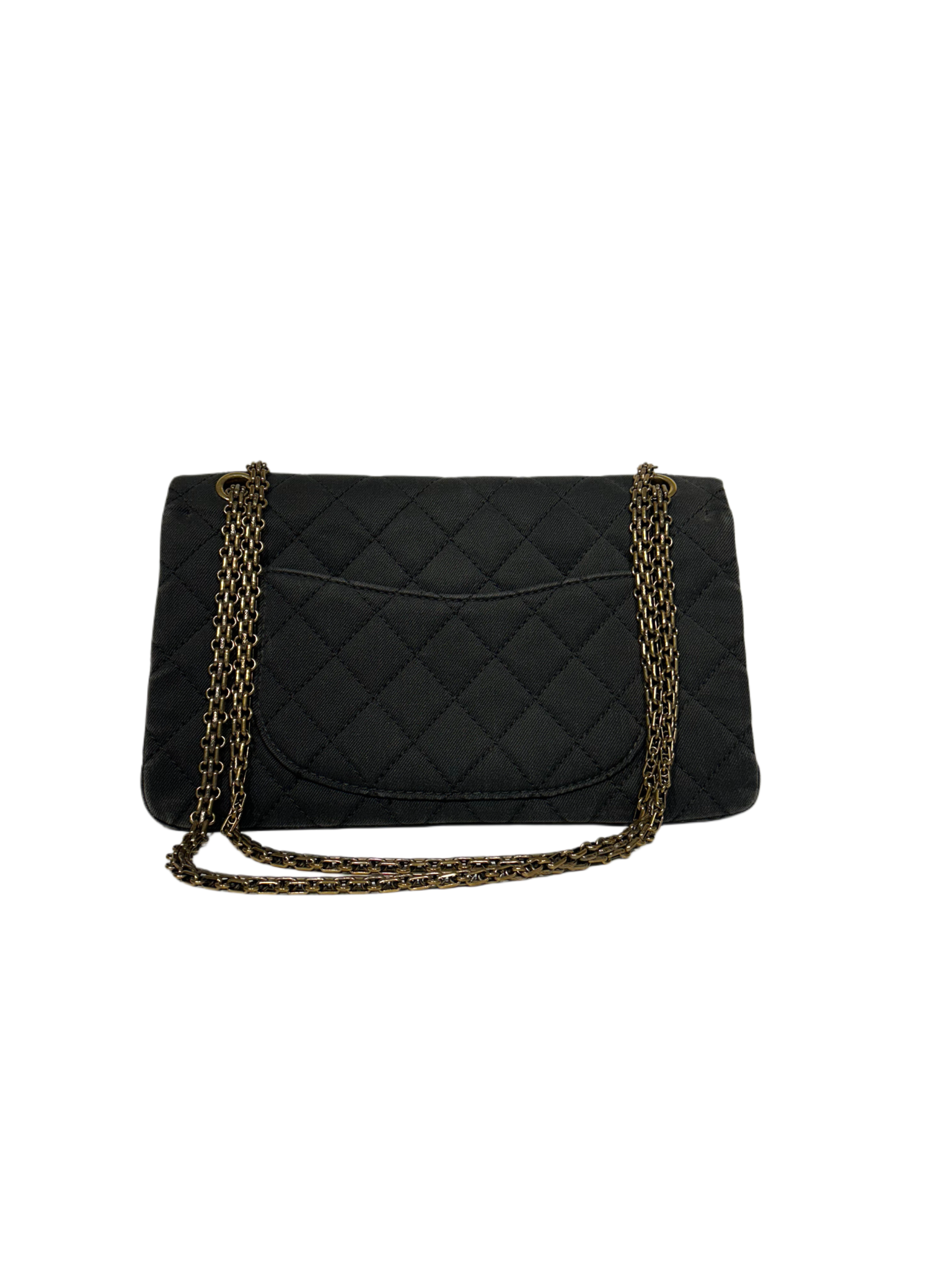 Chanel Jersey 2.55 Denim Black Double Flap Çanta