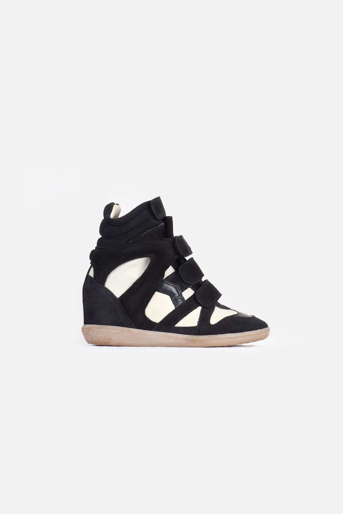 Isabel Marant Bekett Süet ve Deri Dolgu Topuk Sneaker Siyah-krem - 35