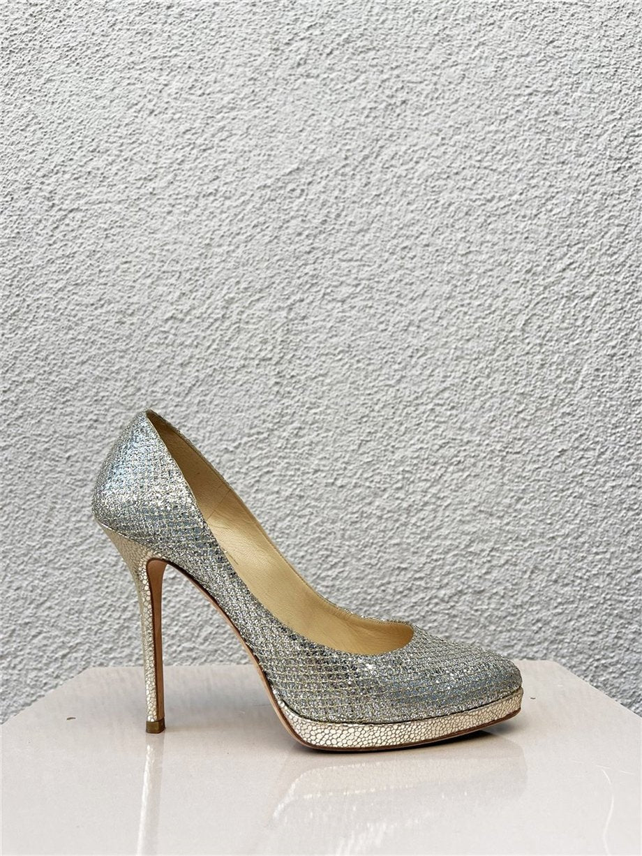 Jimmy Choo Metalik Platform Stiletto Gold - 39.5