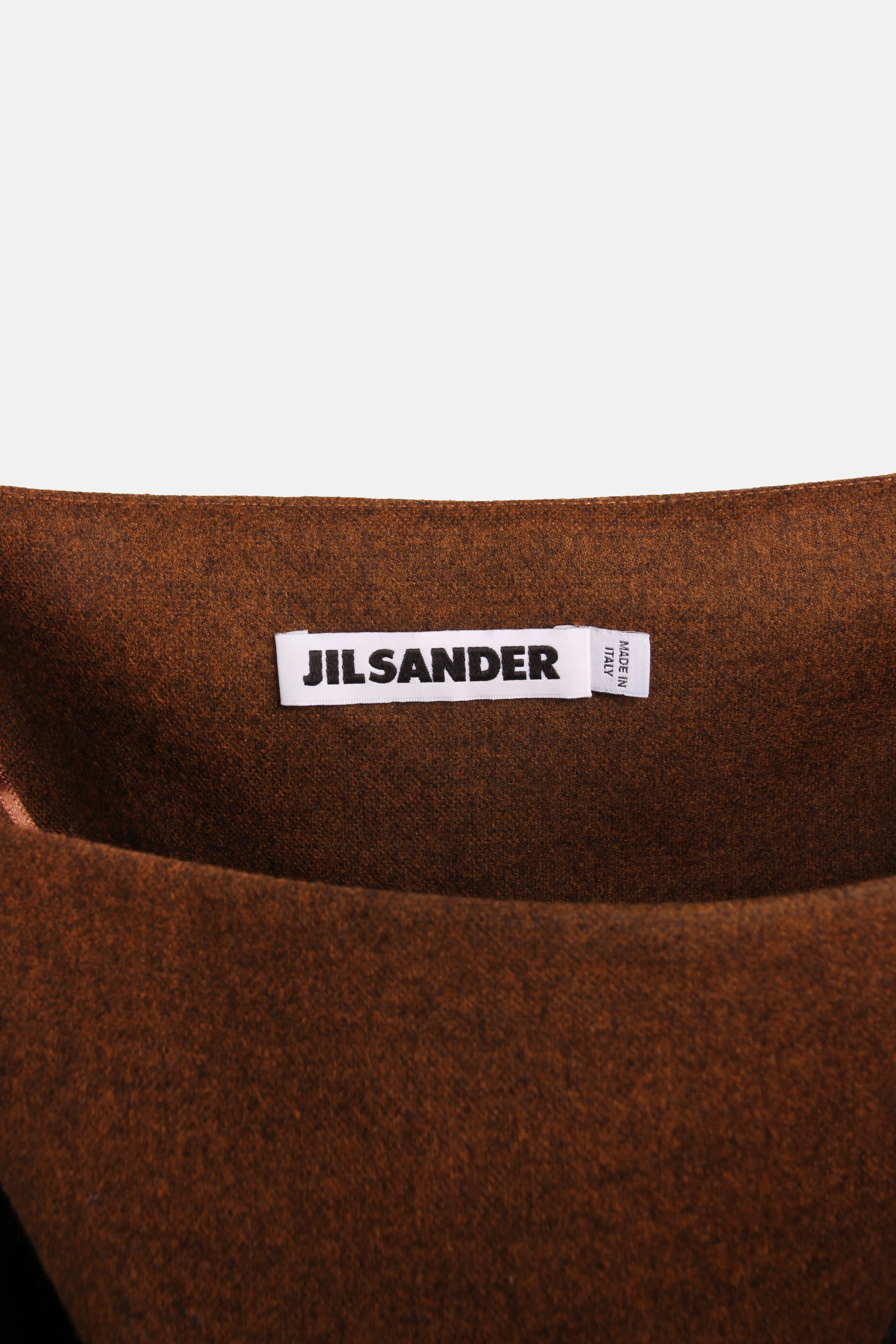 Jil Sander Yüksek Bel Yün Etek Kahverengi - 34