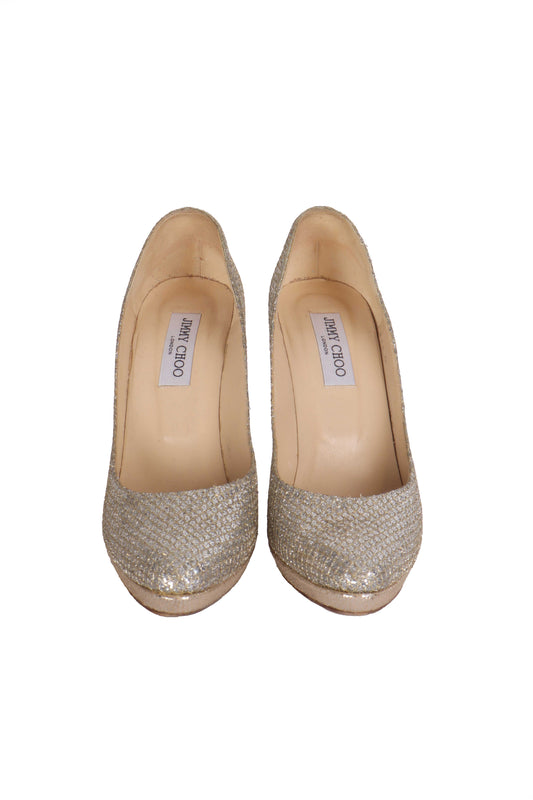 Jimmy Choo Metalik Platform Stiletto Gold - 39.5
