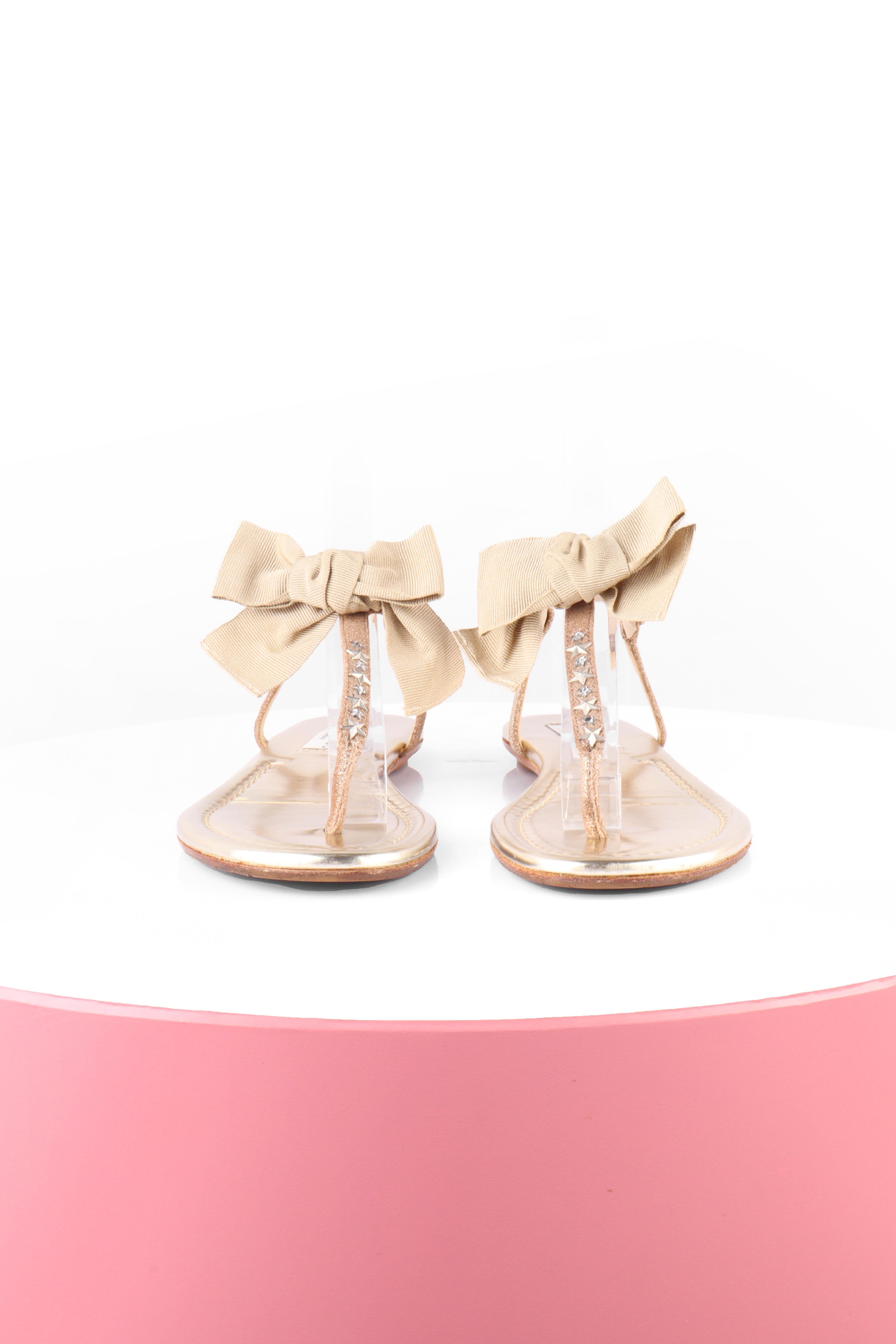 Jimmy Choo Fiyonklu Gold Sandalet Gold - 37