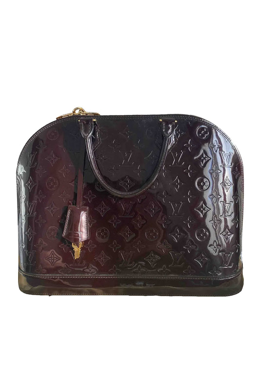 Louis Vuitton Amarante Monogram Vernis Alma GM Burgundy Çanta
