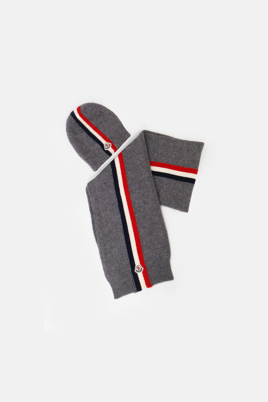 Moncler Atkı Bere Takım Gri