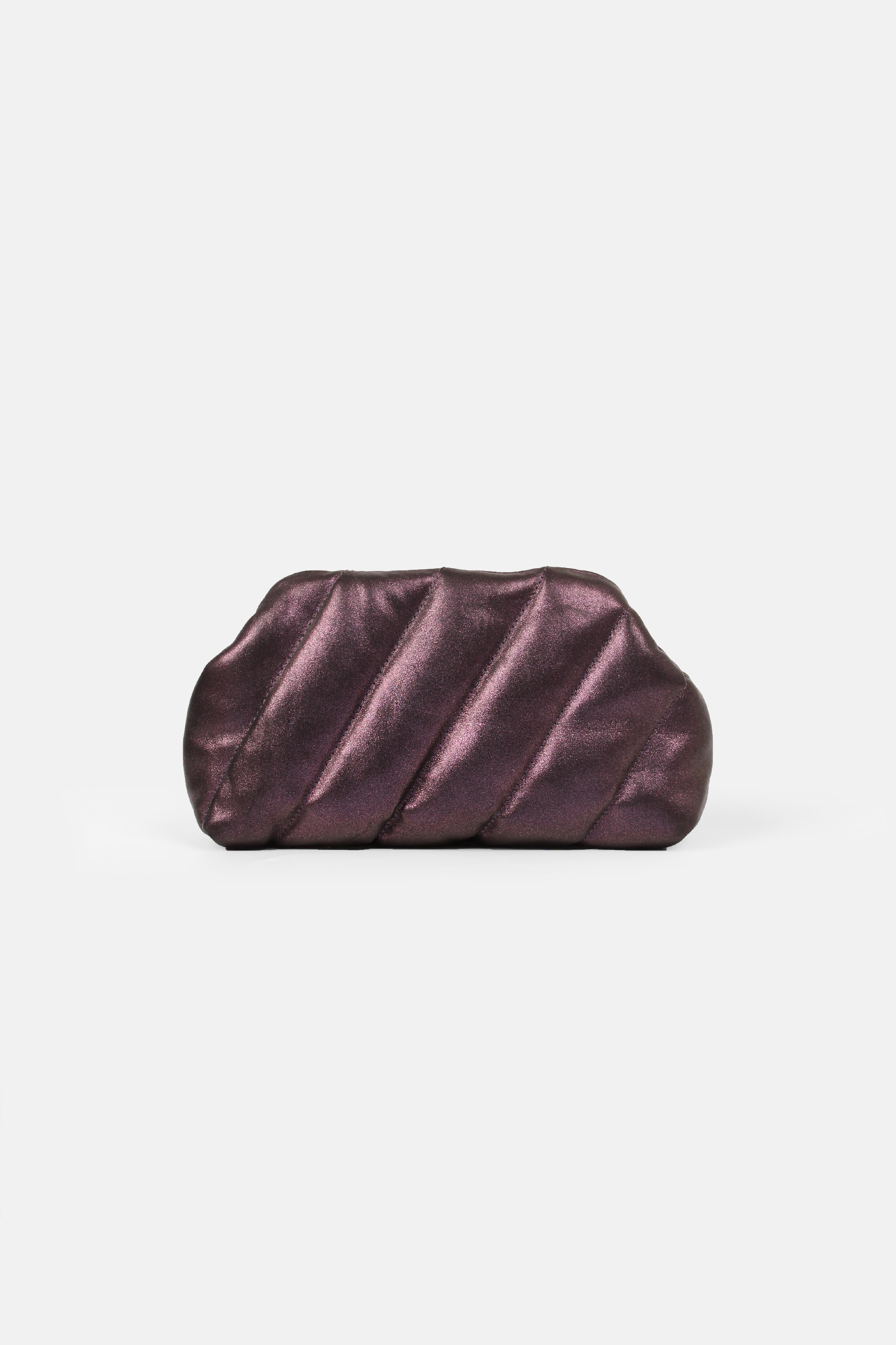 Sandro Kapitone Deri Clutch Mor - Standart