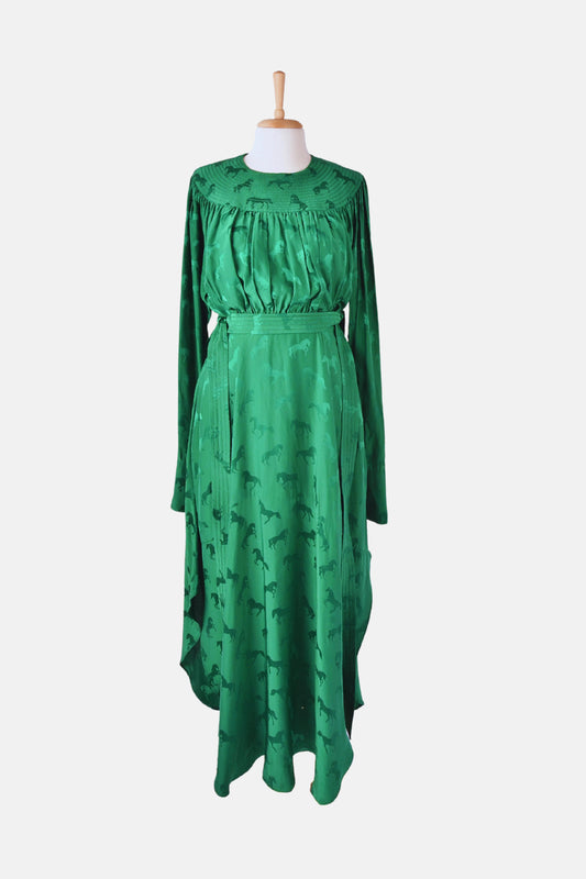 Stella McCartney Jakarlı İpek Elbise Yeşi̇l - 38