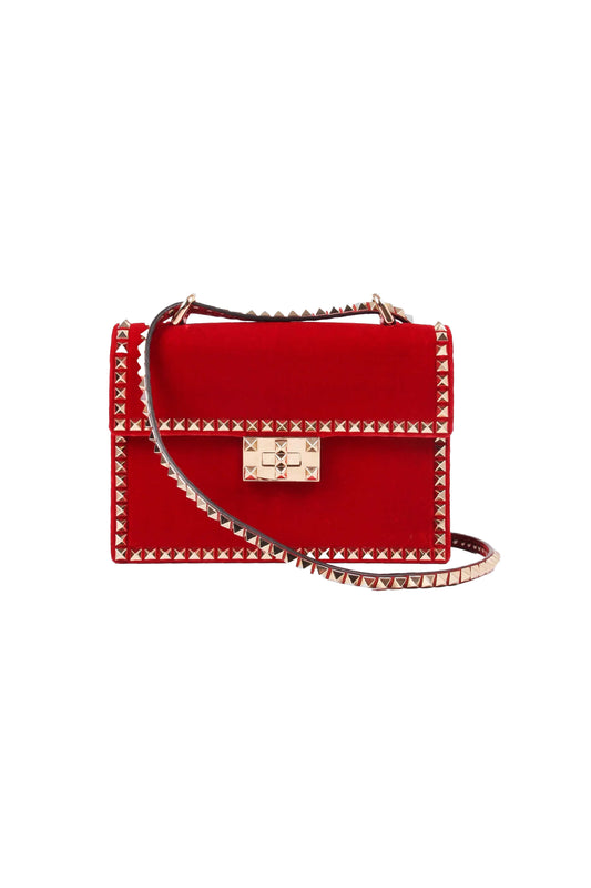 Velvet Rockstud Small No Limit Çanta Kırmızı