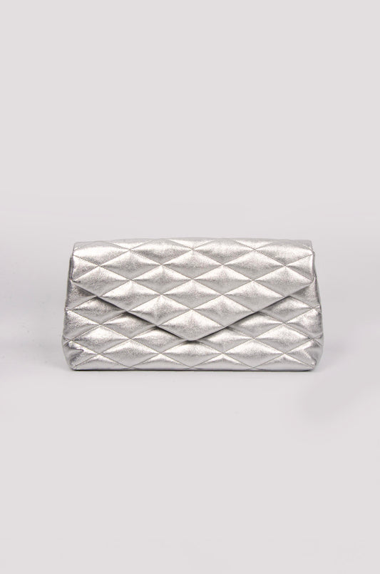 Yves Saint Laurent ( YSL ) Sade Puffer Kapitone Deri Clutch Lame - Standart